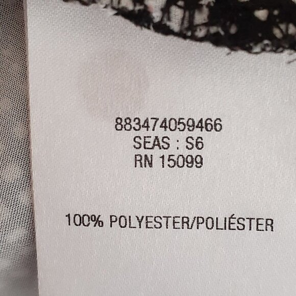 WOMEN'S "Metaphor" Short Flared & Tiered Sleeveless Black Chiffon Top; Size M - Picture 6 of 6